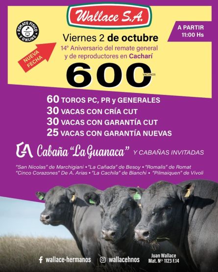 Wallace Sa - Cachari - Viernes 02 de Octubre
