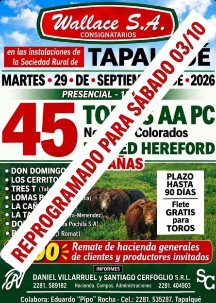 Wallace Sa - Tapalque -Sabado 03 Septiembre