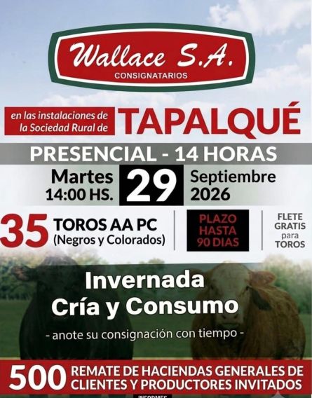 Wallace Sa - Tapalque - Martes 29 Septiembre